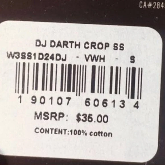 New (NWOT) Baby Dark Vader Star Wars Cream Crop Top - Picture 6 of 7